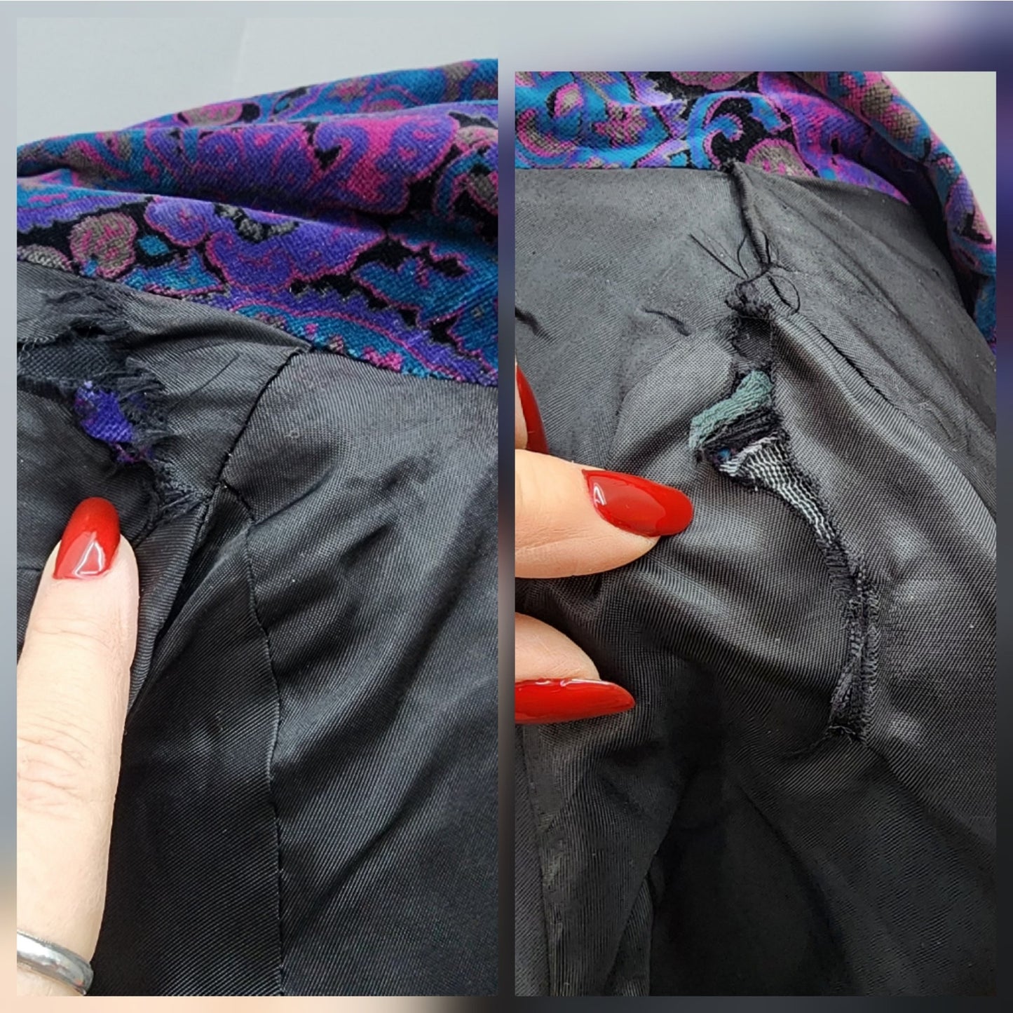 80s Vintage Velvet Oversize Coat Jacket Classic 80s - L