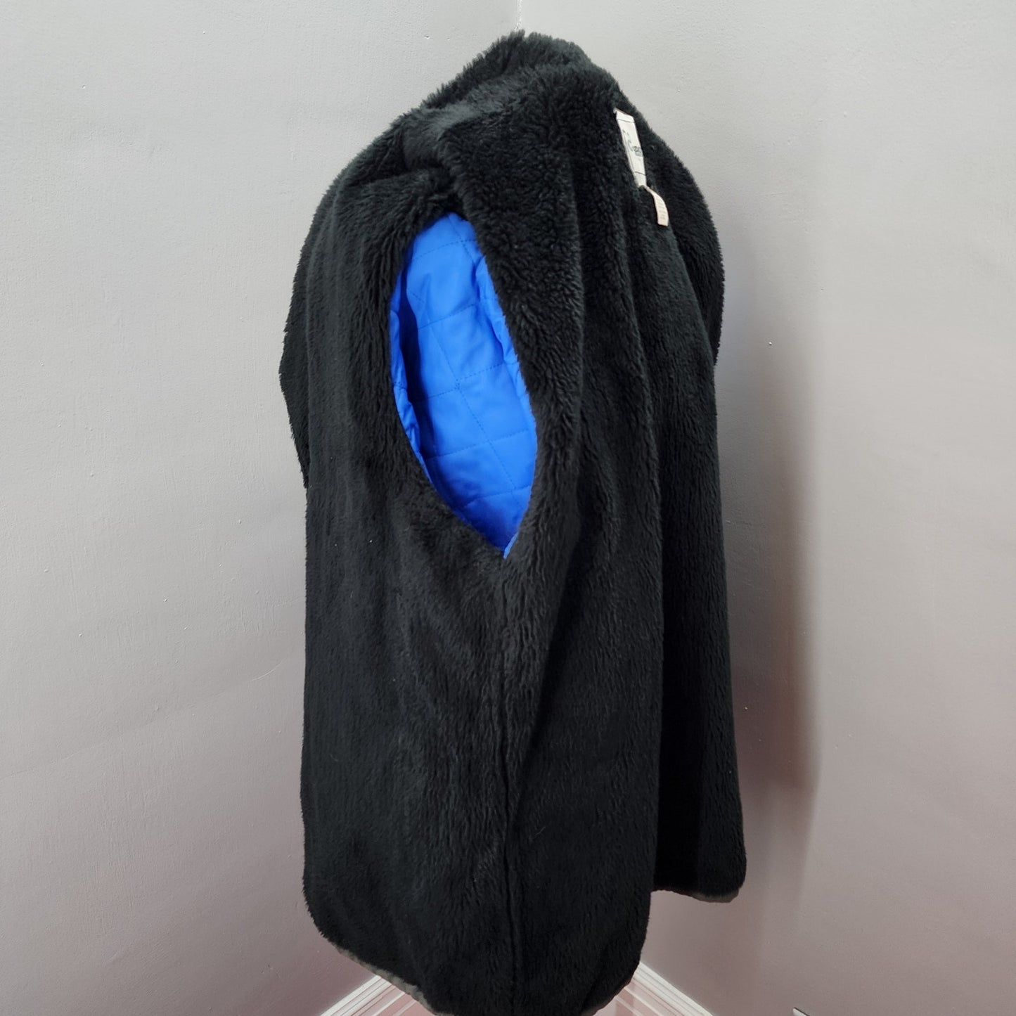 70s Men's Haband Short Winter Faux Fur Lined Denim Coat - XL