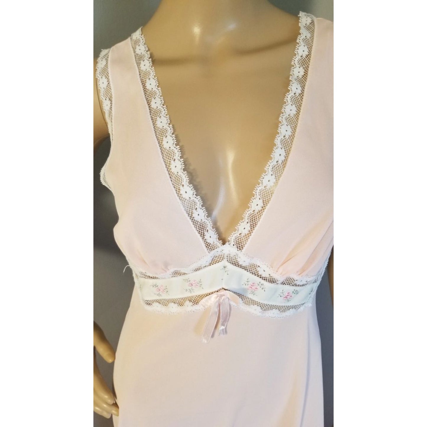 70s Vintage Val Mode Negligee in Peachy-Pink - S
