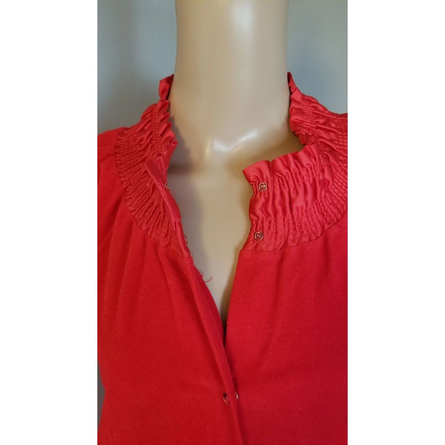 70s Vintage Vanity Fair Bright Red Robe - S