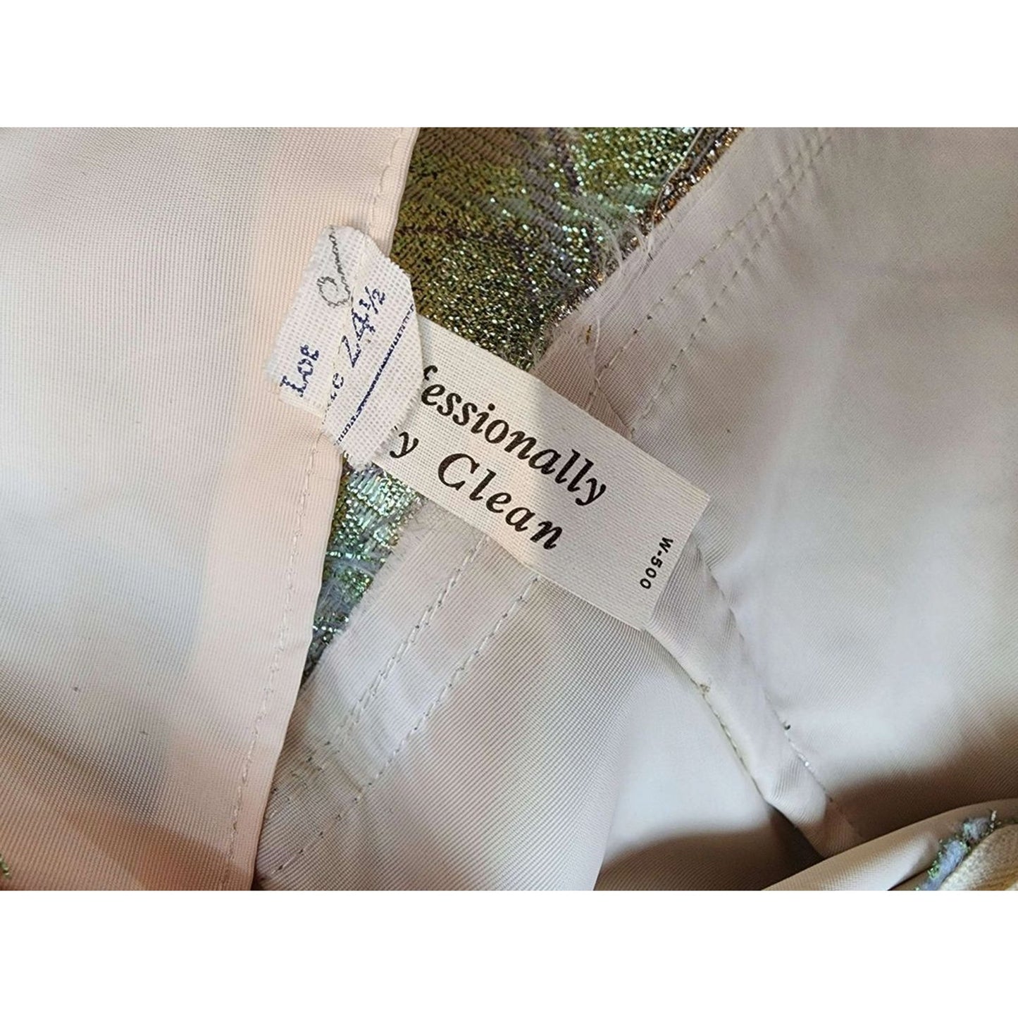 50s Vintage Gold & Silver Lame Cocktail Dress - 24 1/2 2XL