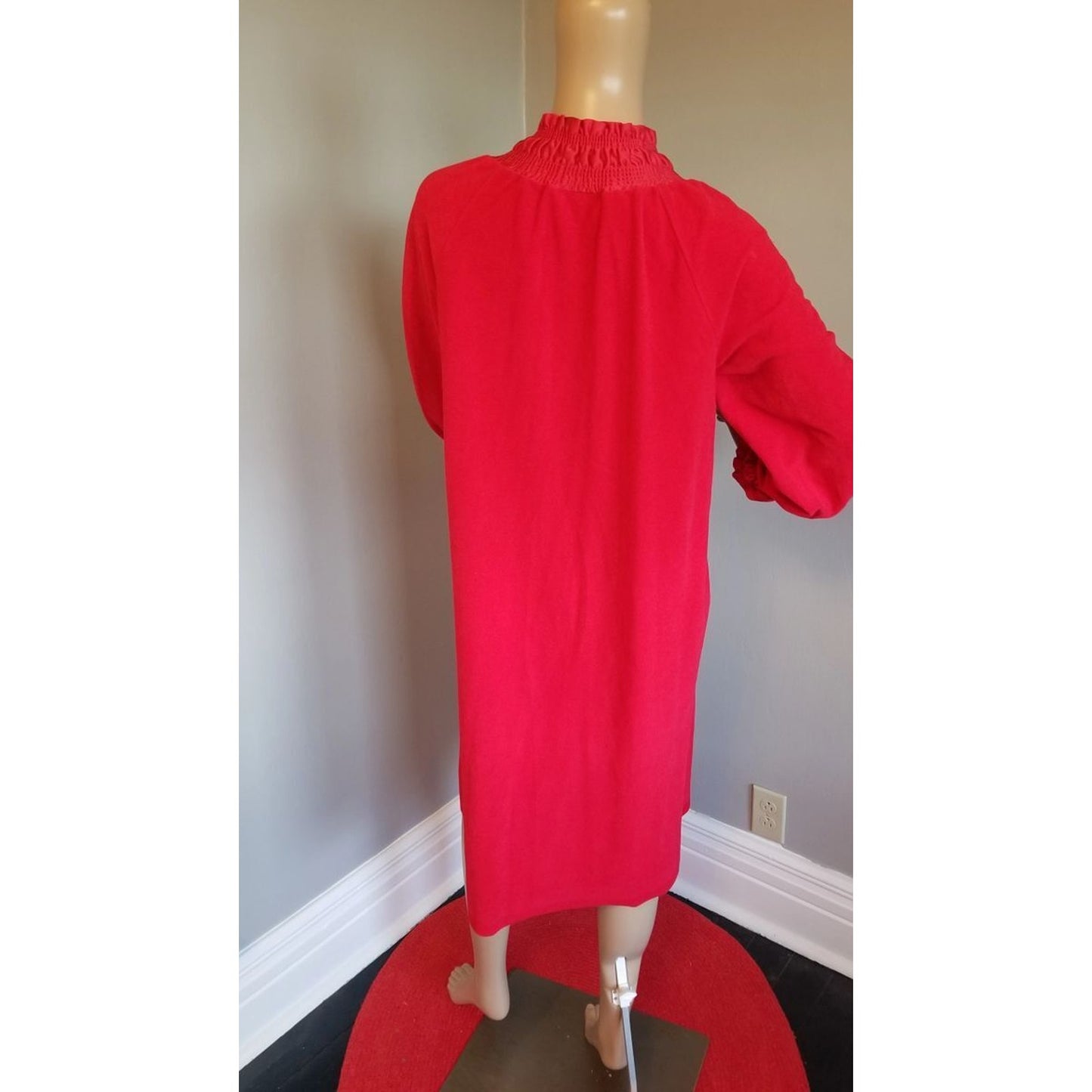 70s Vintage Vanity Fair Bright Red Robe - S